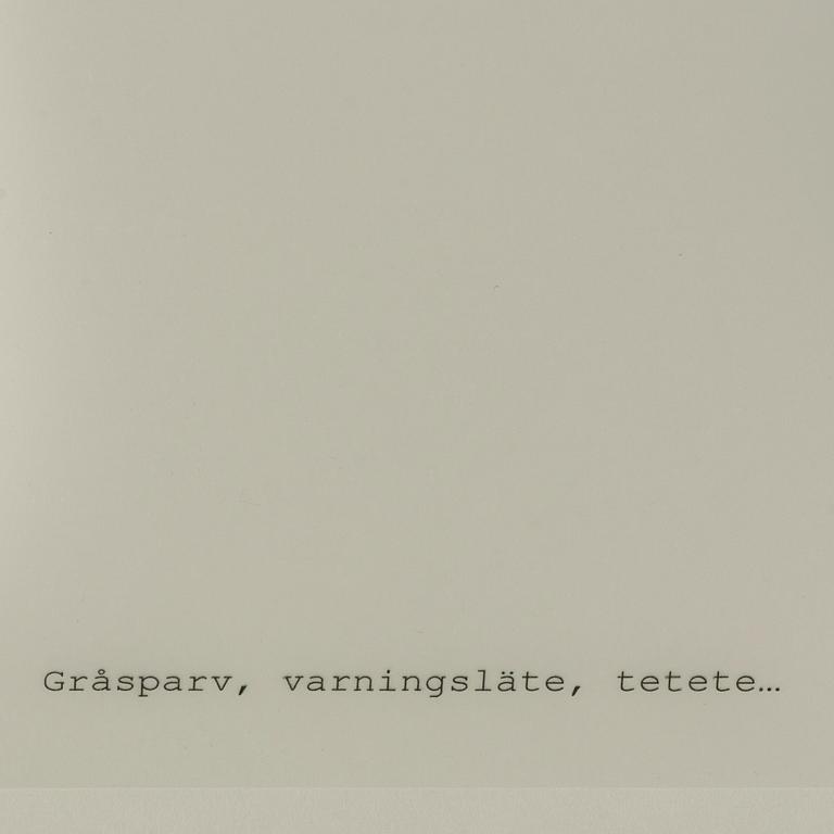 Anna Ling, akvarell och maskinskrift på papper, utfört 2003.