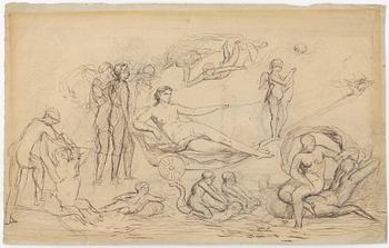 Pietro Testa, follower of, pencil and ink on paper.