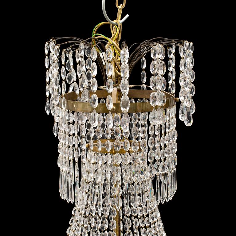 A Swedish Empire eight light chandelier, 1820-40's.