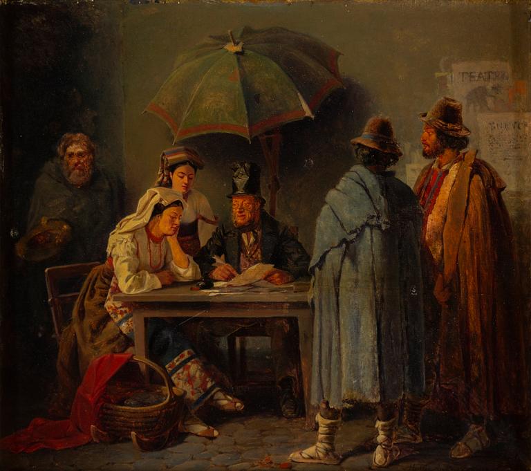 HENRIC ANKARCRONA, oil on panel, signed and dated 1871.