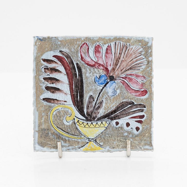 Birger Kaipiainen, keramikplatta, signerad BK, stämplad Arabia Finlandia.