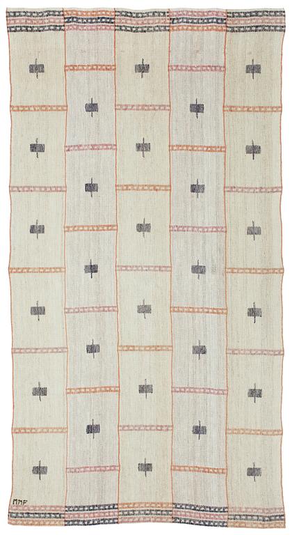 ETT DRAPERI, "Gul våd", inplock på linnebotten, 212,5 x 114,5 cm, signerat MMF.