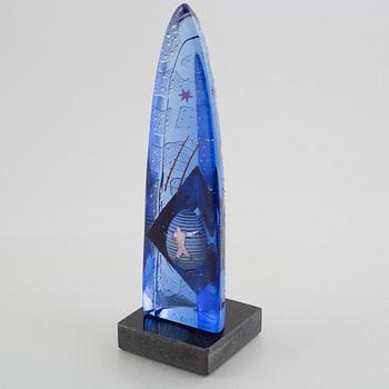 Bertil Vallien, skulptur, "Beginning", glas, limited edition, Kosta Boda.