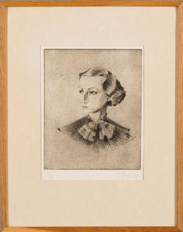 ELSI BORG, etching, signed and dated -34, numbered 9/12.