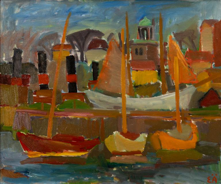 Erling Ärlingsson, Boats in harbour.