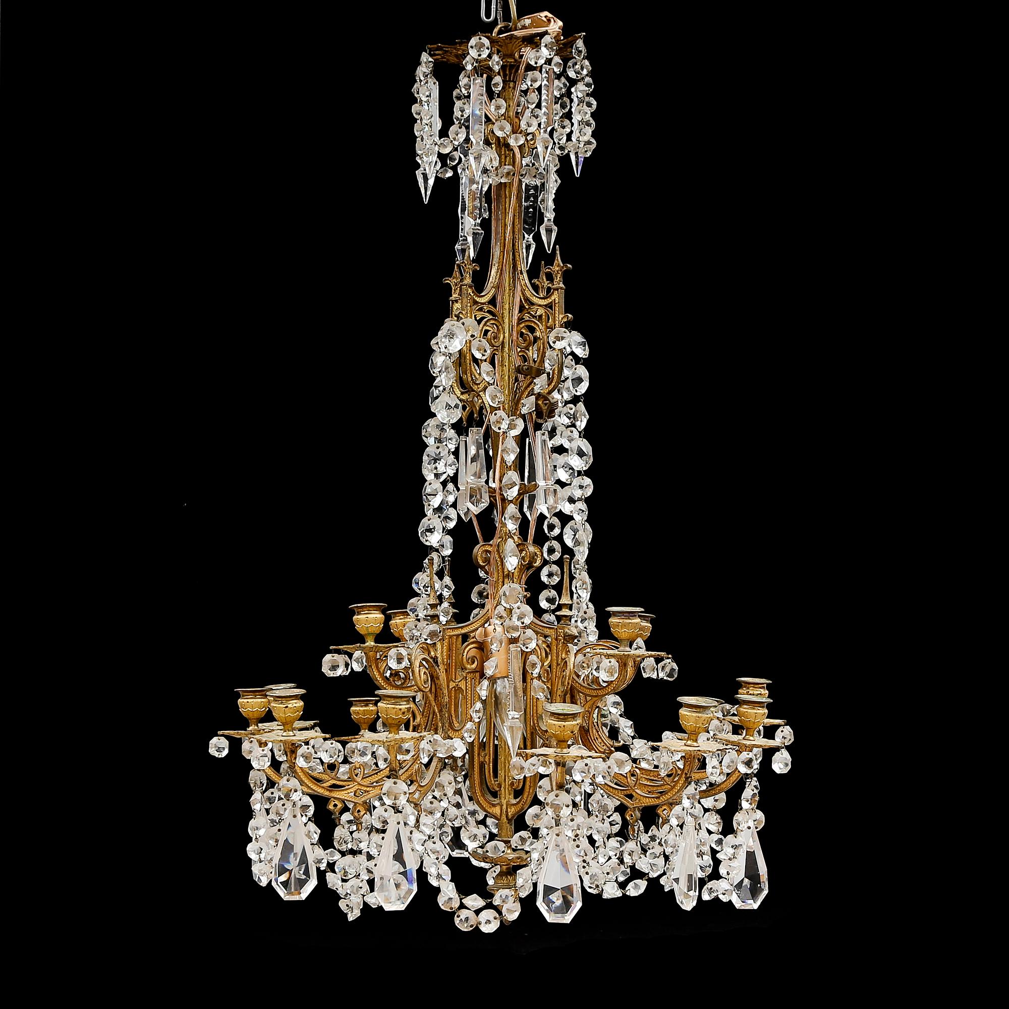 LJUSKRONA, oscariansk, 1800-talets andra hälft. Höjd ca 95 cm.