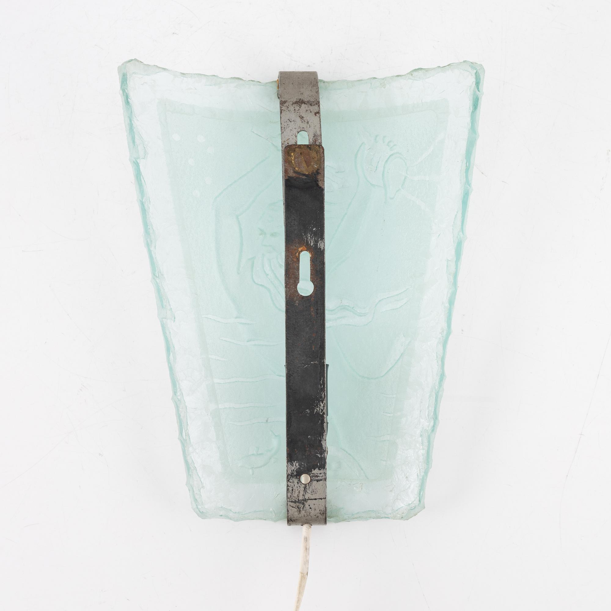 A glass wall lamp, presumably Glössner, Sweden, 1930's/40's.