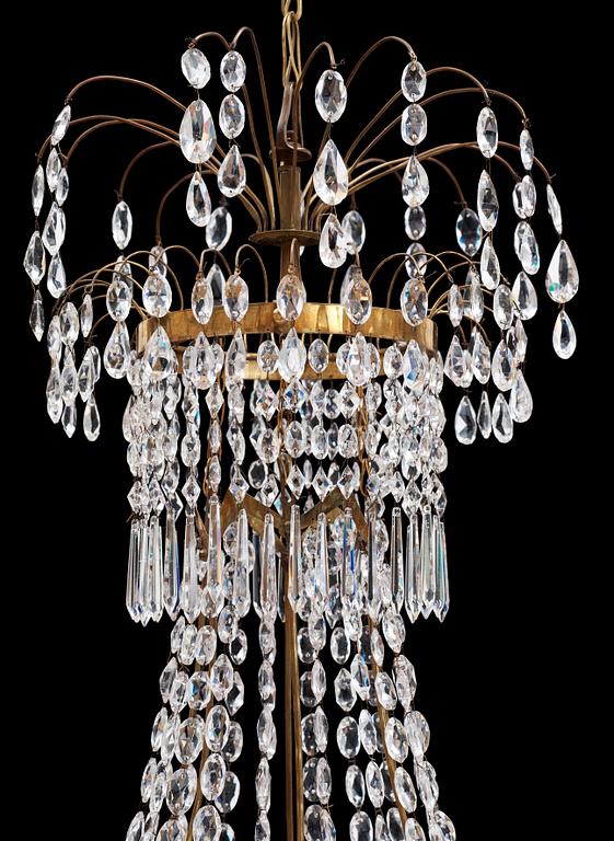 A late Gustavian circa 1800 seven-light chandelier.