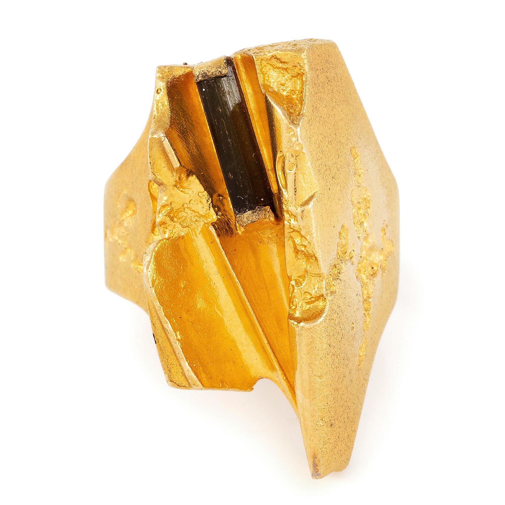 A Björn Weckström ring "Tourmaline river" 18K gold with tourmaline, for Lapponia.