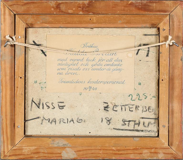 NILS ZETTERBERG, olja på pannå, monogramsignerad.