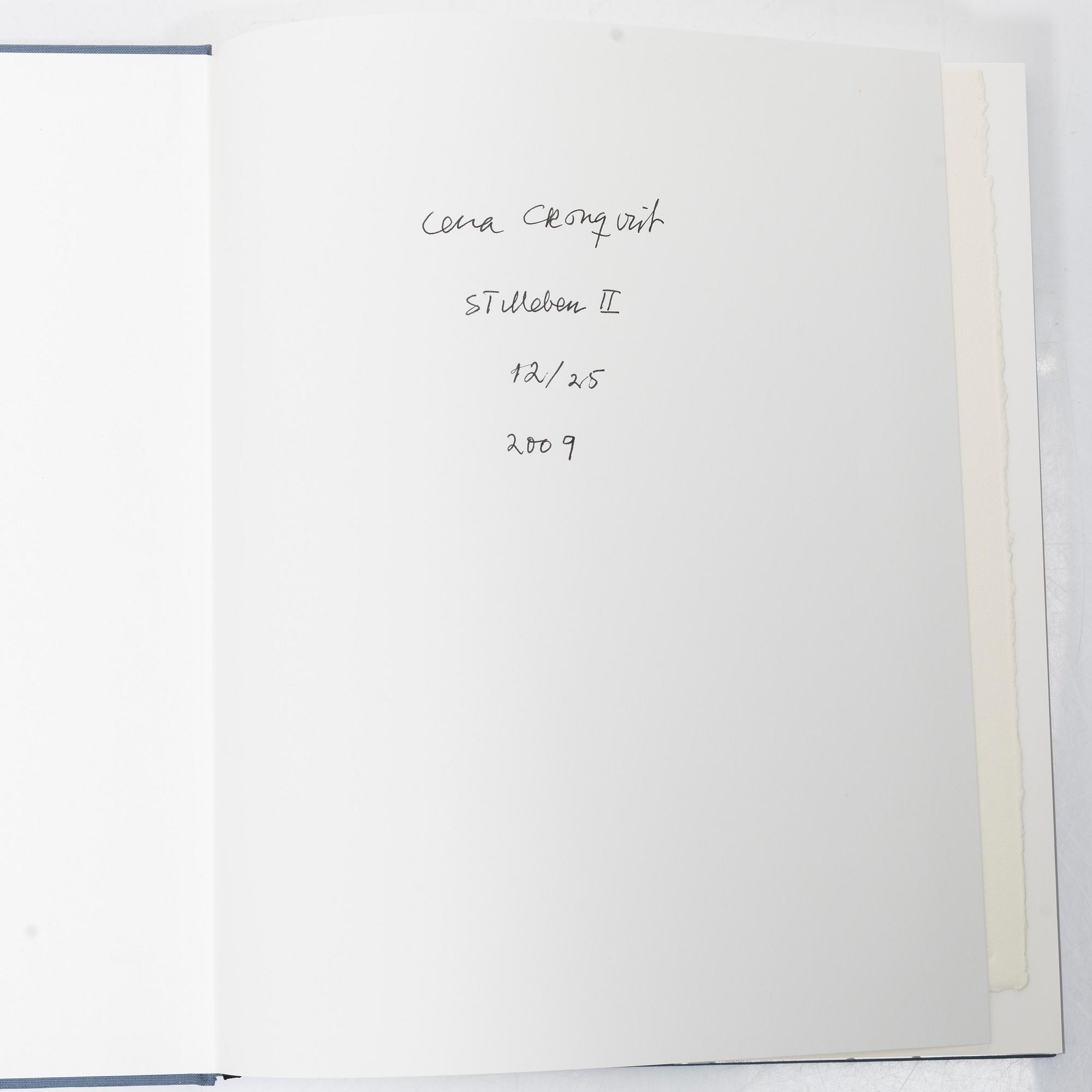 Lena Cronqvist, Catalogue raisonné, “Copper Plate Prints 1974–2009”, with “Stilleben II”, etching, signed and numbered 12/25.