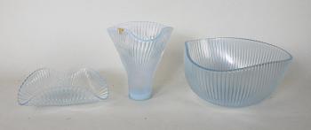 VASER, 5 st, glas, "Reffla", Arthur Percy, Gullaskruf.