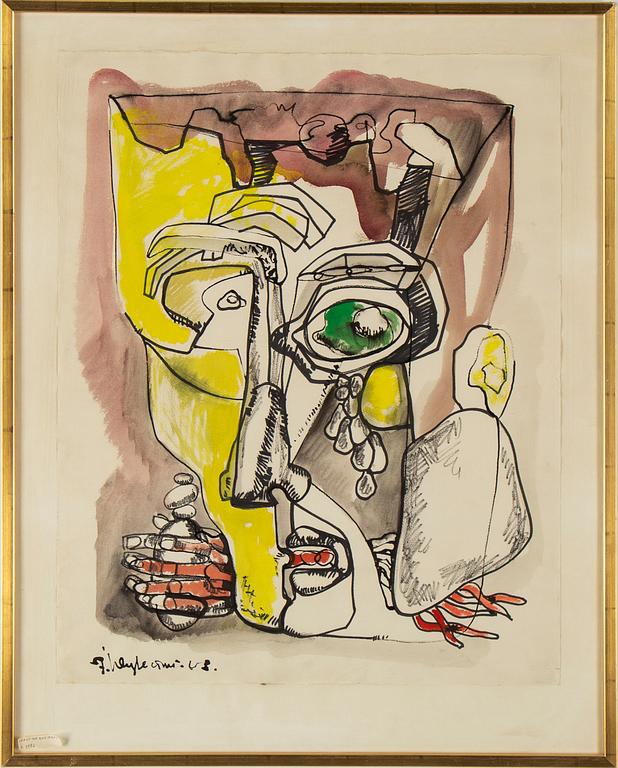 ERNST IOSIPOVITCH NEIZVESTNY, ink and watercolor on paper, signed and dated 63?.