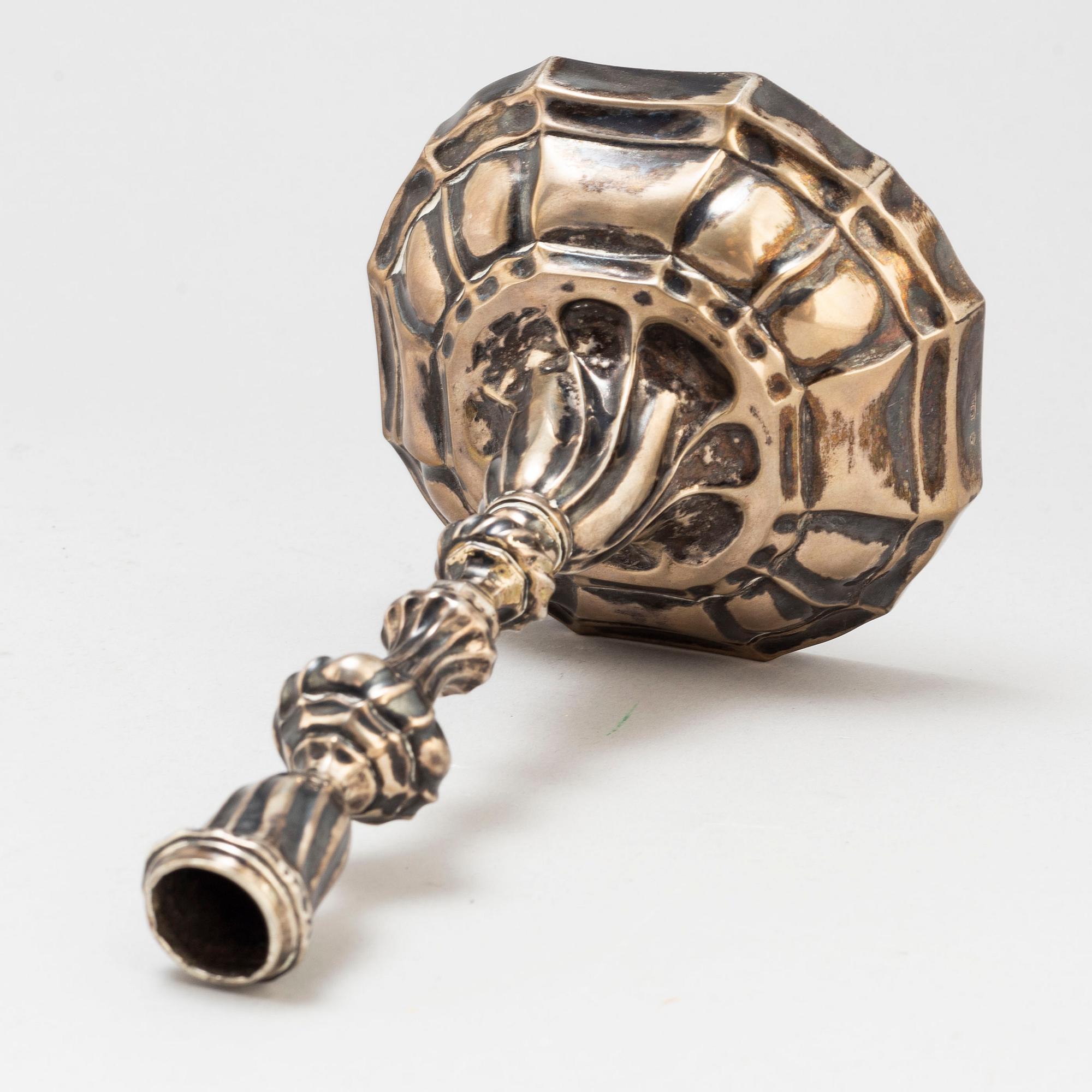 LJUSSTAKE, silver, möjligen Tyskland, 1800-talets slut.