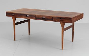 A Nanna Ditzel palisander desk by Søren Villadsen, Denmark, 1950's-60's.