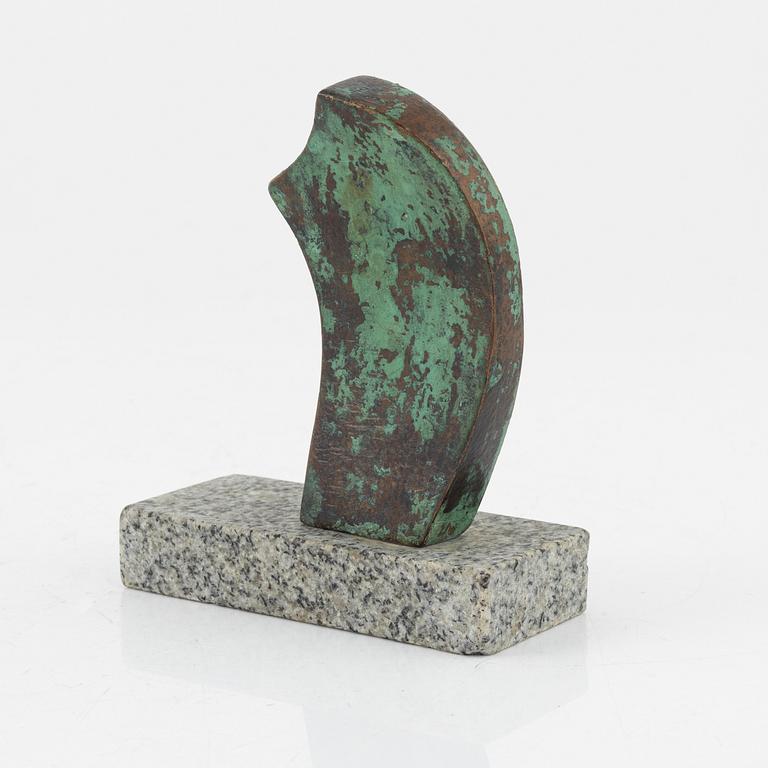 Barbro Hedström, sculpture. Signed and numbered. Bronze, green patina, height 12 cm.