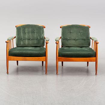 A pair of 'Skrindan' easy chairs by Kerstin Hörlin-Holmquist for OPE, 1960's.
