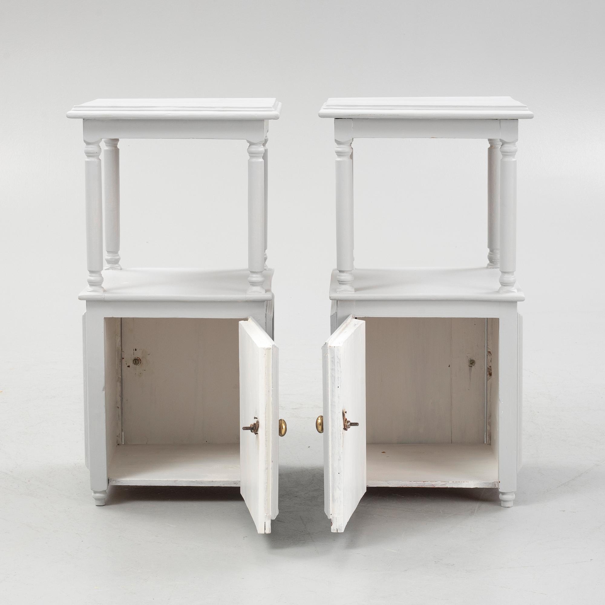 A pair of bedside tables, early 20th century.
