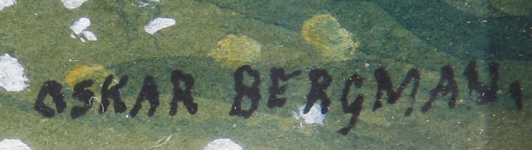 OSKAR BERGMAN, gouache, sign. - Bukowskis