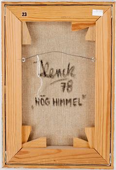 HENCK WOGNUM, blandteknik, duk, signerad och daterad 77 samt a tergo 78.