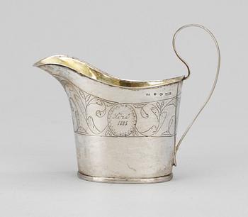 1309. GRÄDDKANNA, silver, Olof Hellbom, Stockholm 1812. Empire.