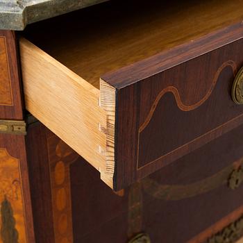 A Gustavian style chest of drawers, 20th century.