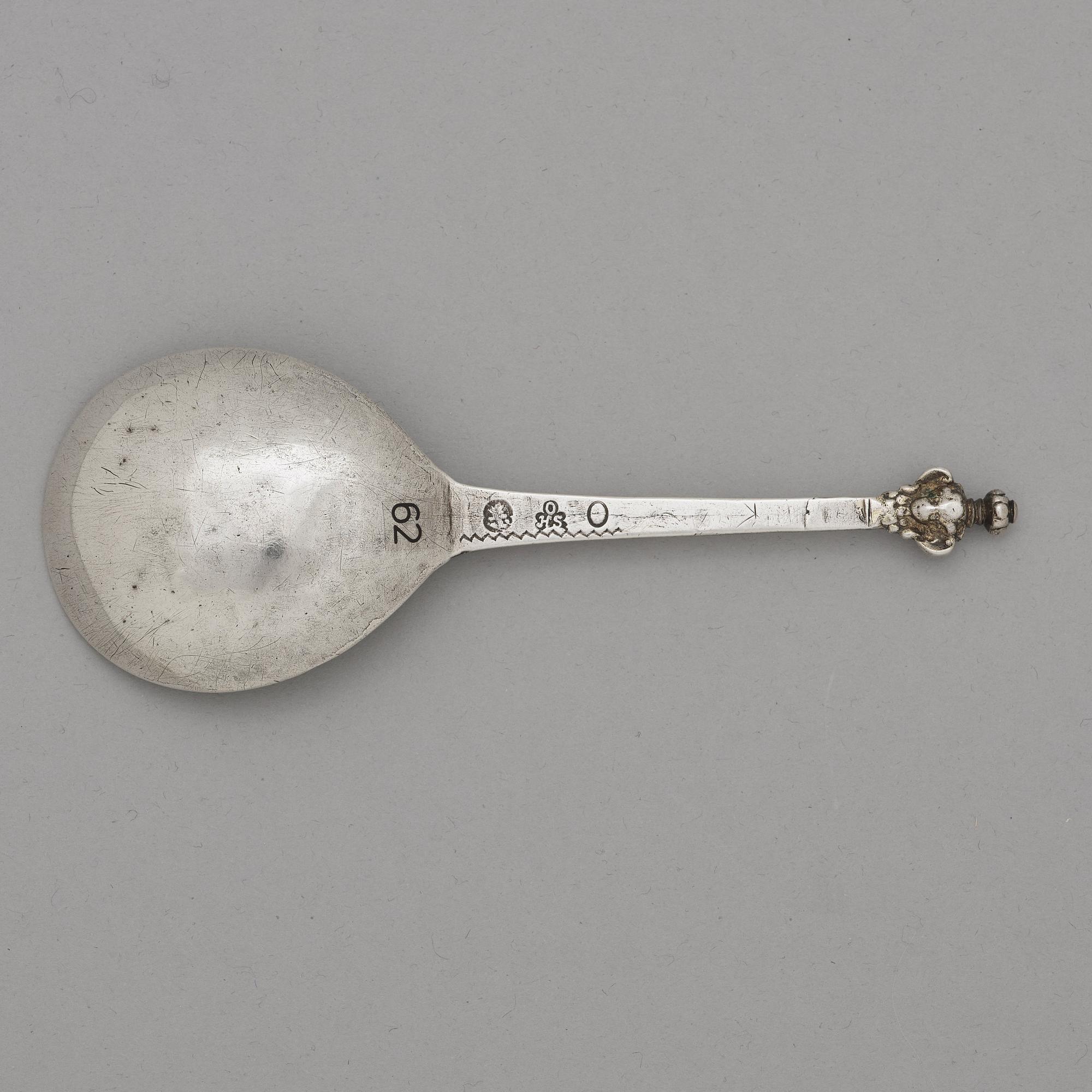 A Swedish 18th century parcel-gilt silver spoon, mark of Otto Henrik Sjöberg 1747.