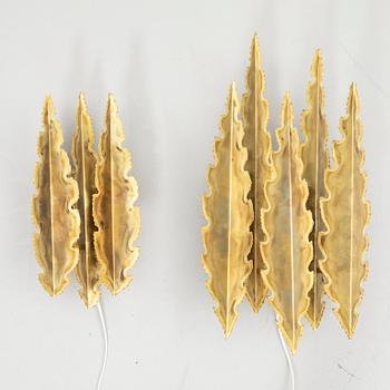 Svend Aage Holm Sørensen, Wall lights, a pair, models 5193 and 5195, Holm-Sørensen & Pedersen Belysning, Denmark, 1960s.