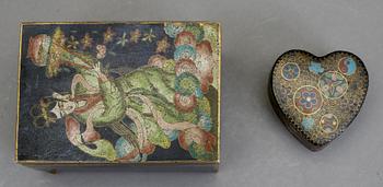 SKRIN samt ASK, cloisonné, Japan, tidigt 1900-tal.