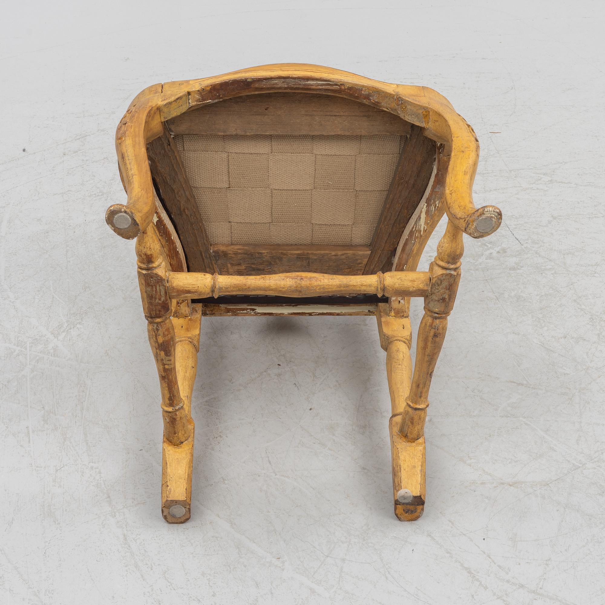A Swedish rococo chair, later part 18th century.