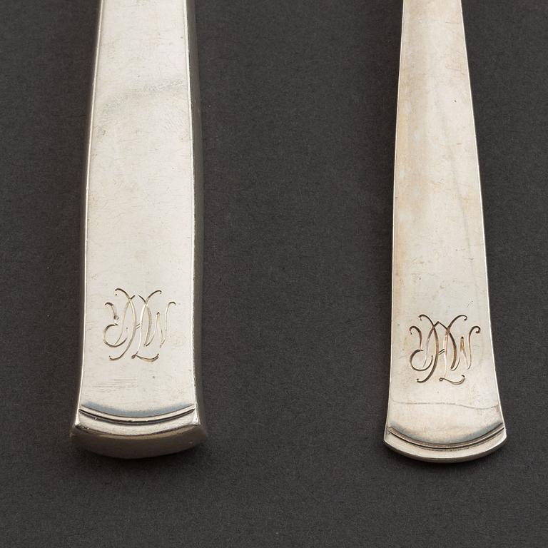 Jacob Ängman, silver cutlery 'Rosenholm' (25 pc), GAB.