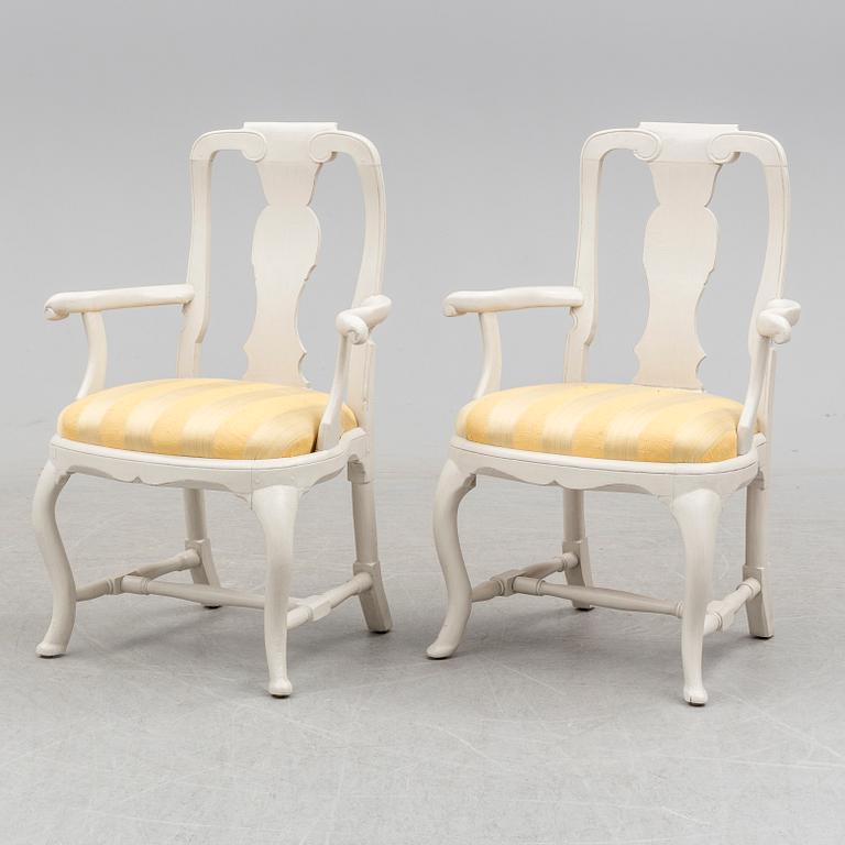 A pair of second half of the 18th century rokoko chairs.