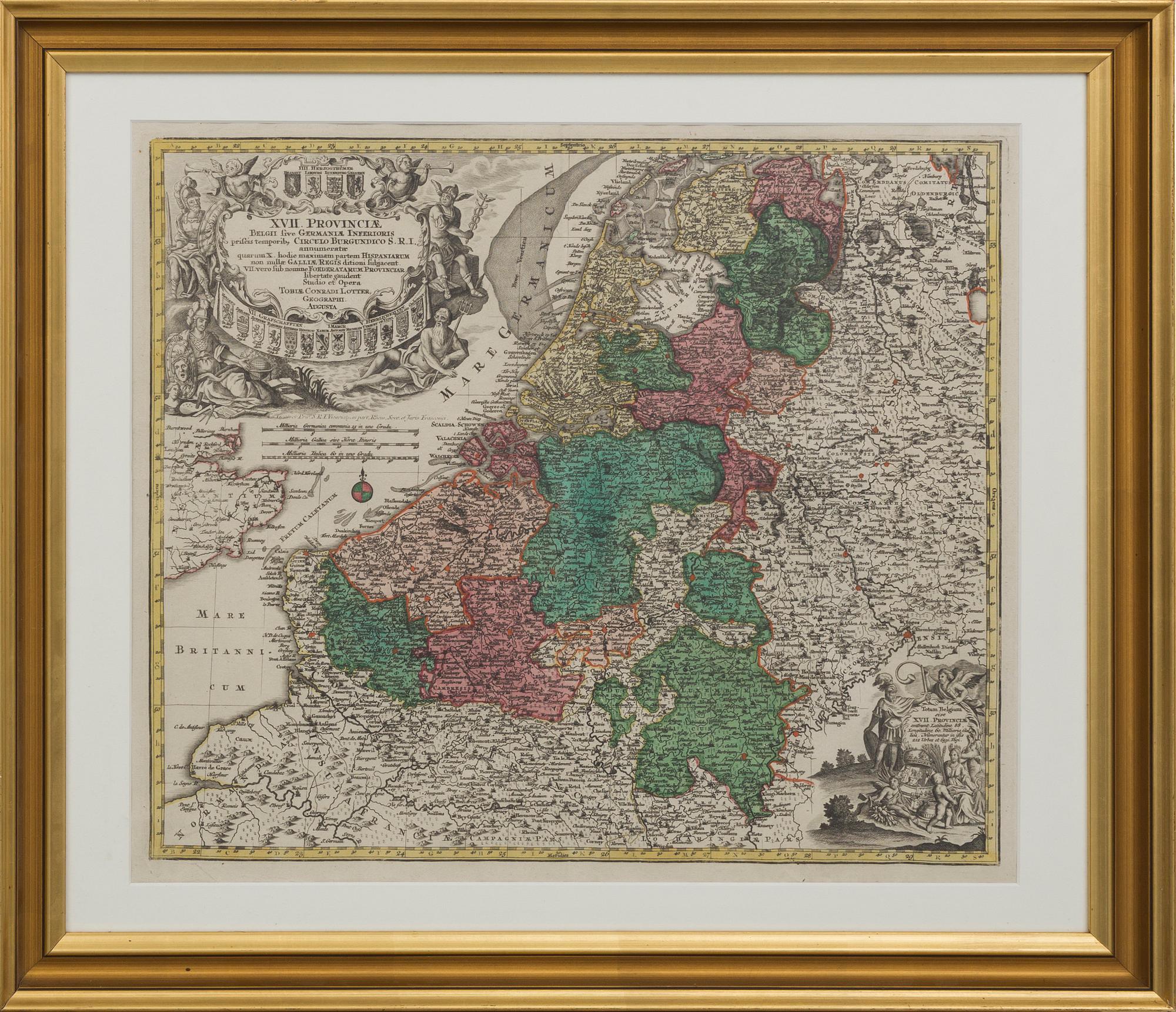 A MAP BY CONRADI LOTTER, middel of the 18th century.