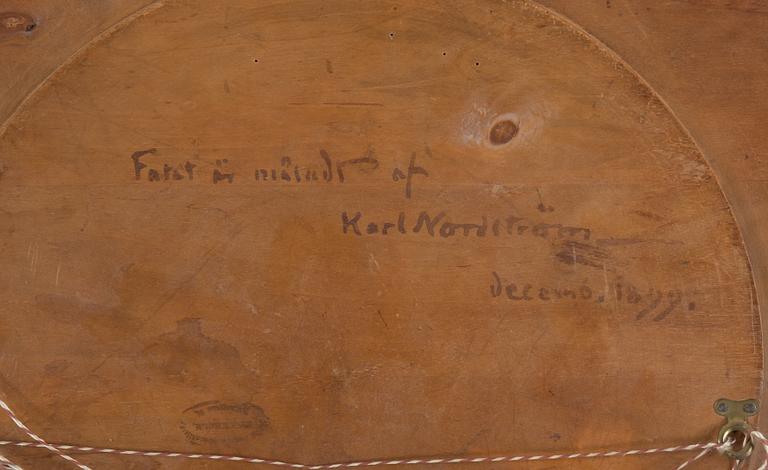 KARL NORDSTRÖM, bemålat träfat, signerat Nordström och daterat 1899.