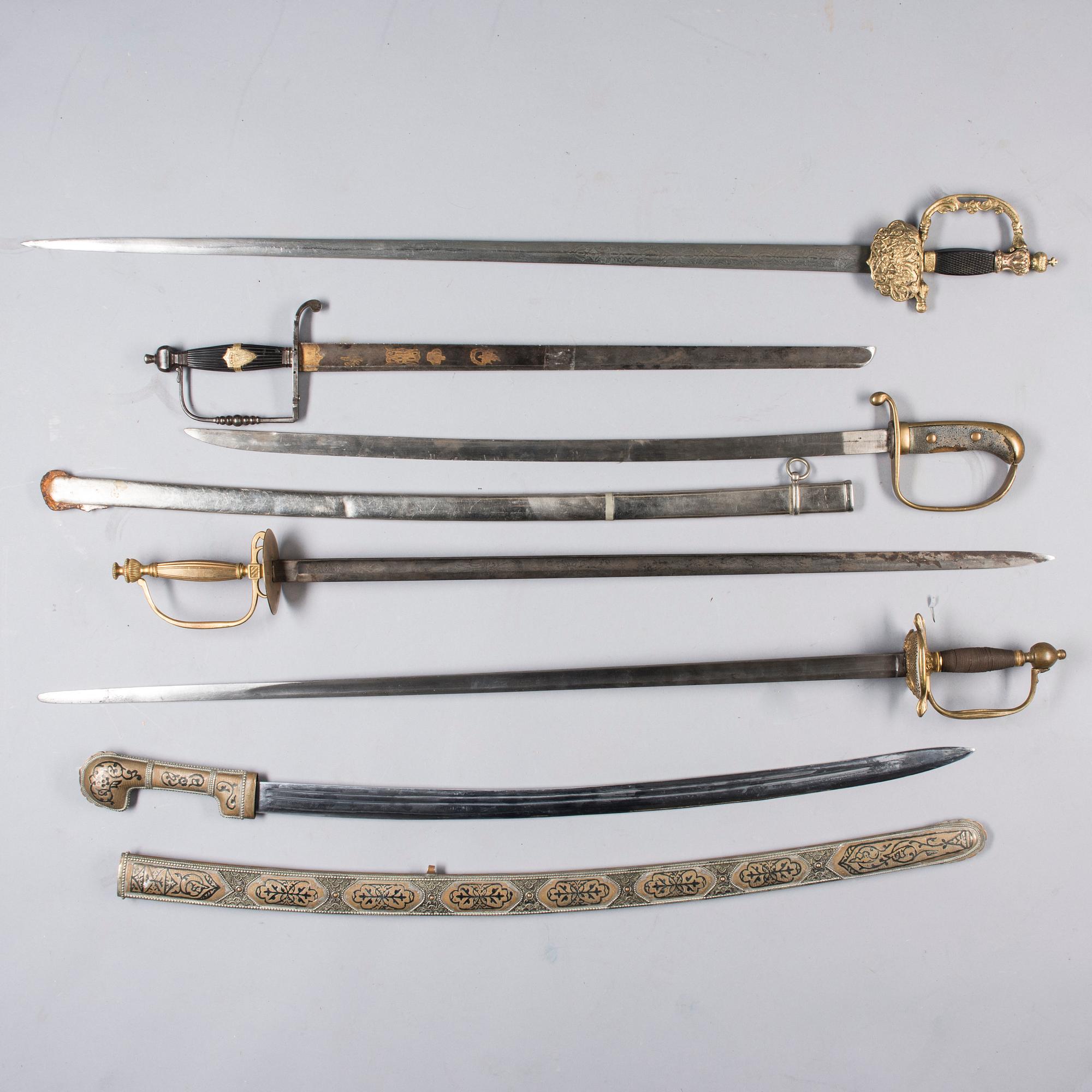 SVÄRD 6 st, 1800-1900-tal.