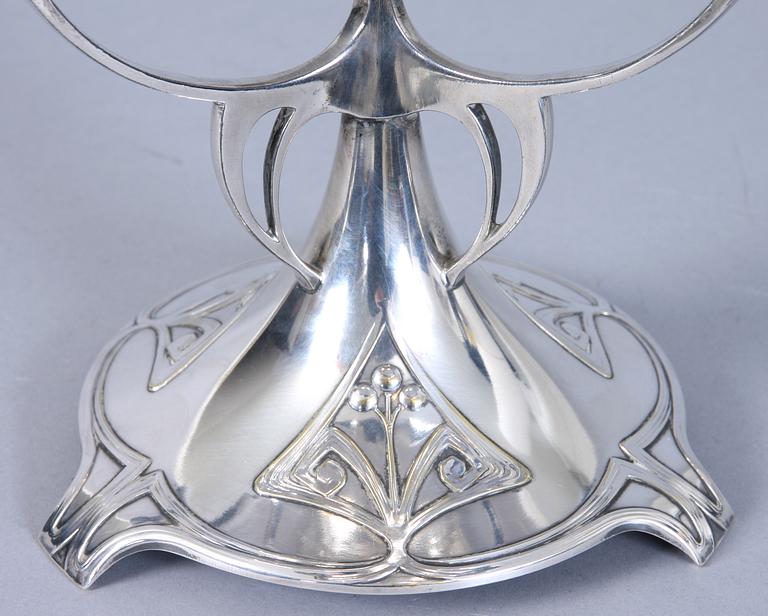 SKÅL PÅ FOT, vitmetall, WMF, jugend, 1900-talets början.