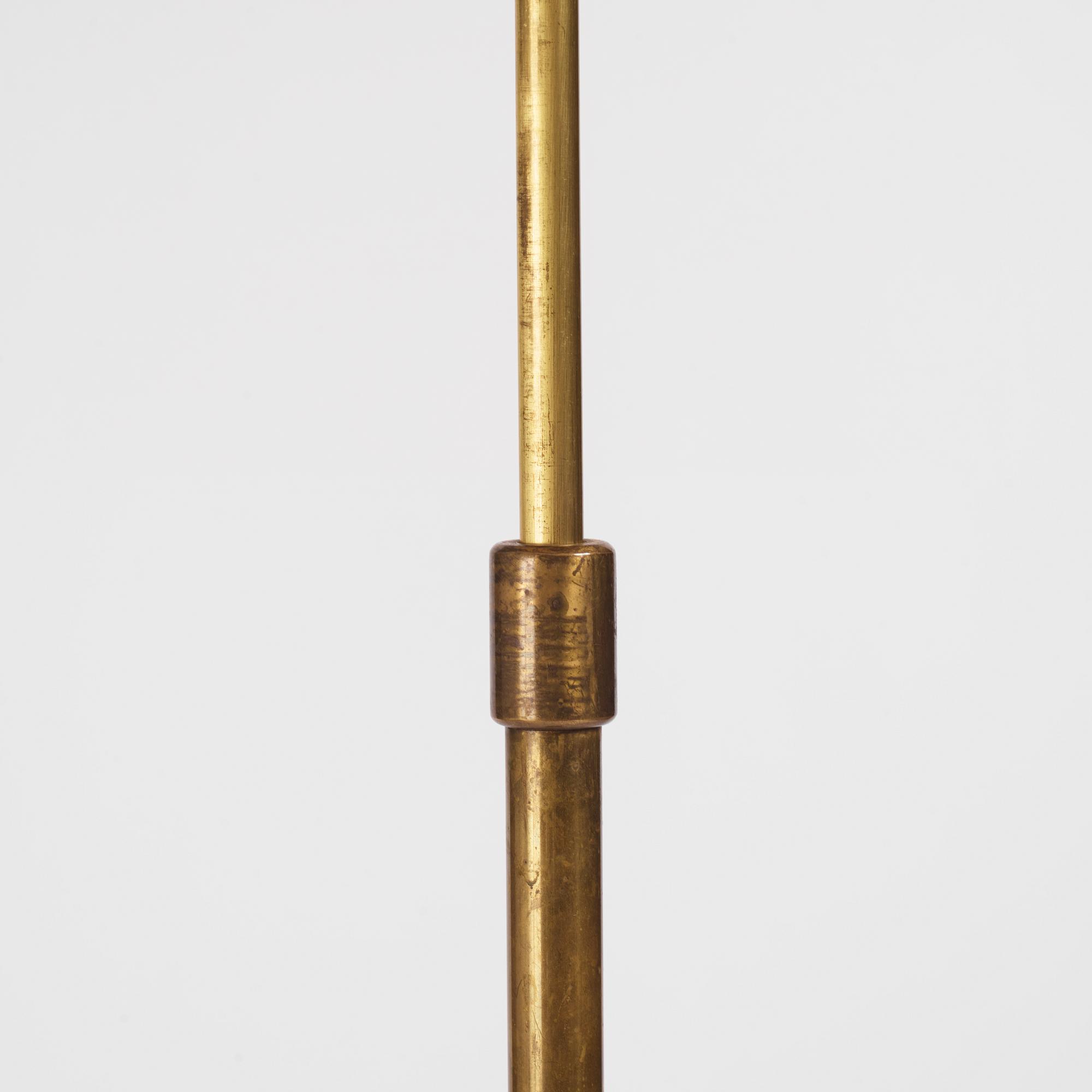 Erik Tidstrand and/ or Bertil Brisborg a brass 'model 30085' floor lamp, Nordiska Kompaniet, 1940s.