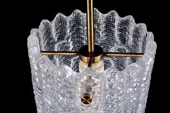 TAKLAMPA, glas, Carl Fagerlund, Orrefors, 1900-talets andra hälft, höjd 53 cm.