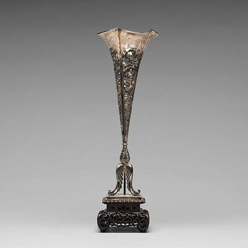 A Chinese silver vase, Shanghai, early 20th Century.