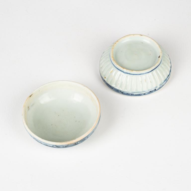 A group of blue and white porcelain for the South East Asian market, 15th/17th Century.