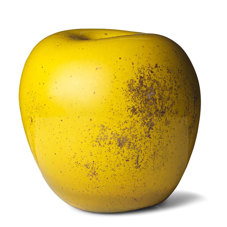 Hans Hedberg, a faience sculpture of an apple, Biot, France.