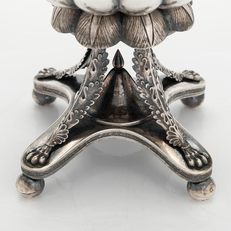 Olof Robert Lundgren, sockerskål, silver, Åbo 1856.