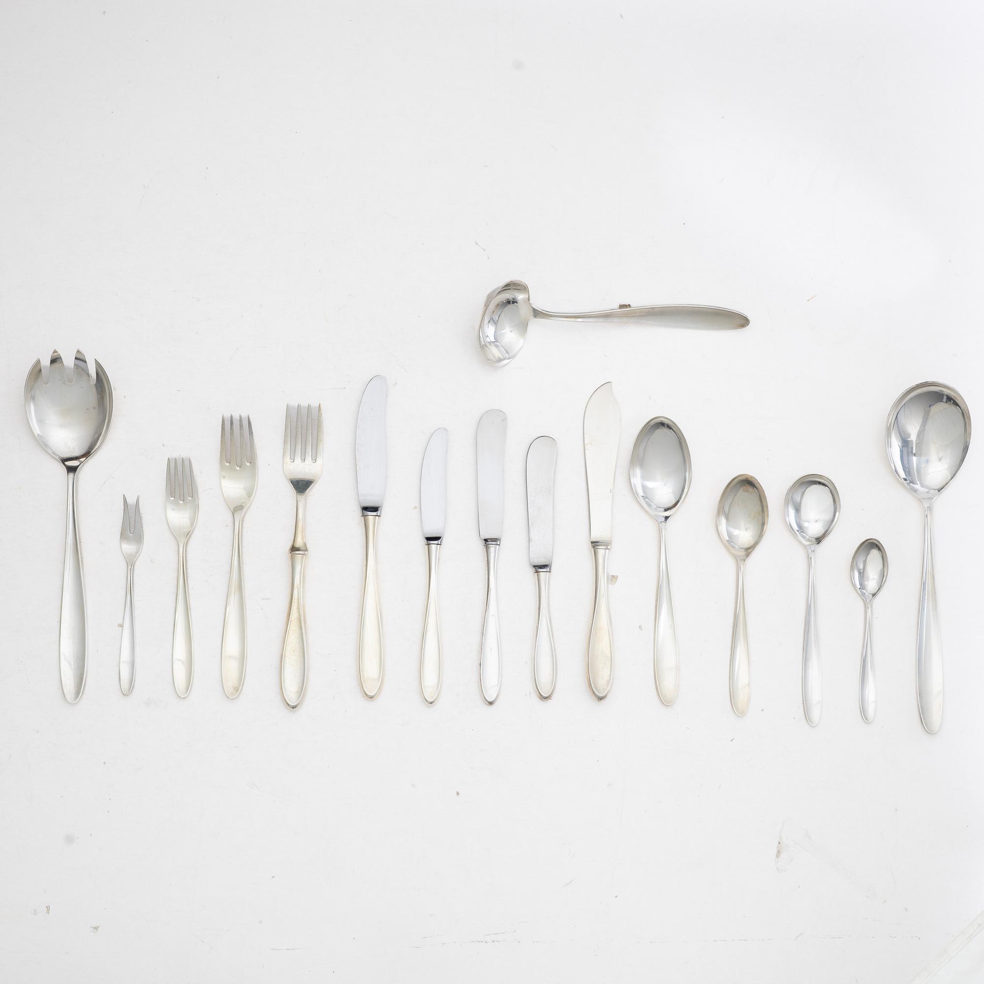 A Norwegian silver cutlery set, “Oseberg”, Thorvald Marthinsen Sølvvarefabrikk, Tønsberg (69 pieces).
