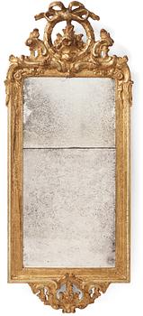 90. A giltwood rococo mirror by J. Åkerblad (master 1758-99).