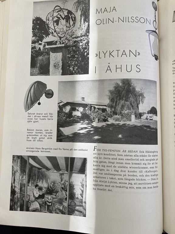 Hans Bergström, vägglampor 1 par, modell "C443", ateljé Lyktan, Åhus 1940-tal.