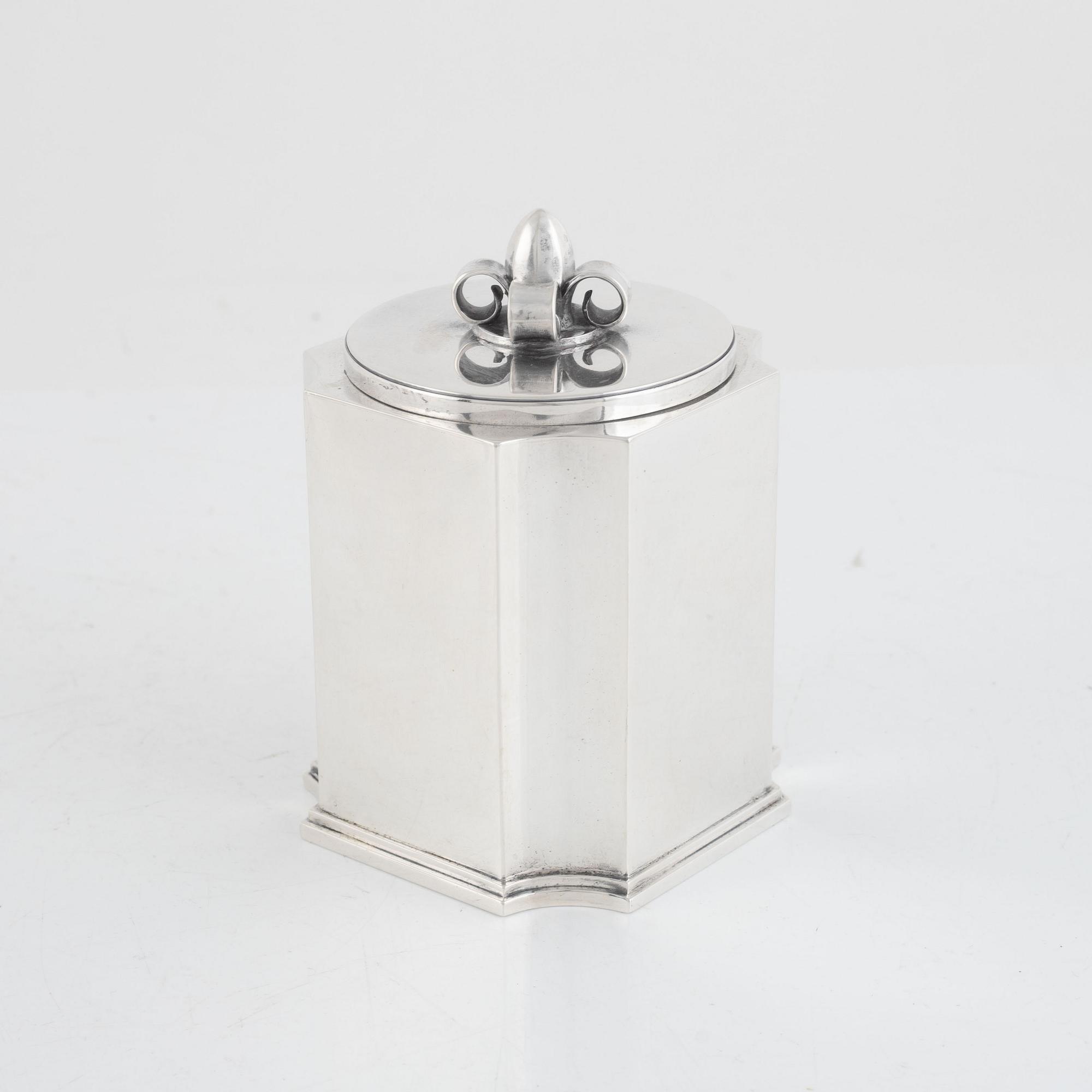 Cigarettburk, silver, Atelier Borgila, Stockholm 1948.