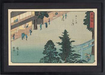 Utagawa Hiroshige I, after, woodblock print in colours, mid 20th Century.