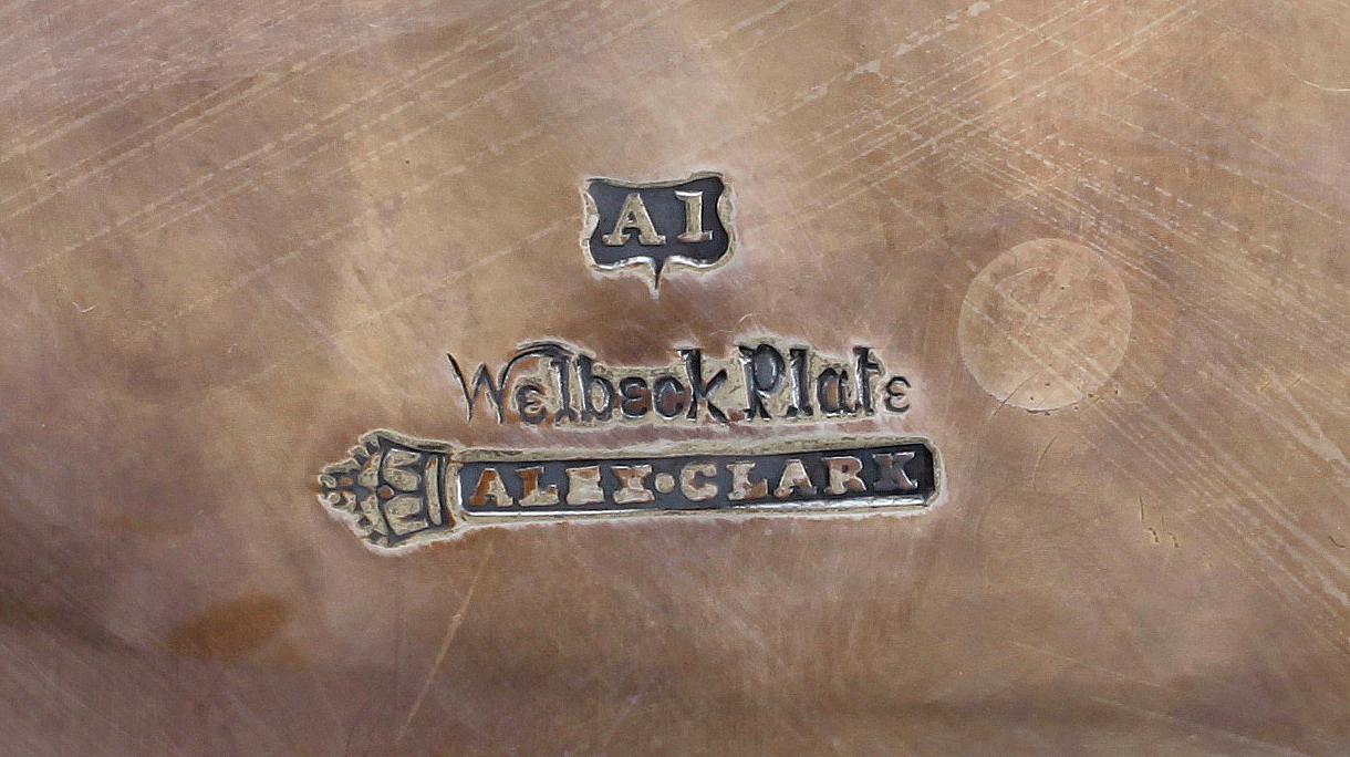 SERVERINGSSKÅL, pläter, Alex Clark Manufacturing, London, England. 1800/1900-tal.