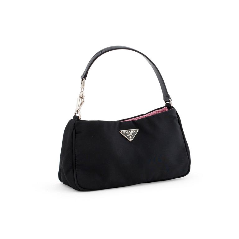 PRADA, a black nylon evening bag.