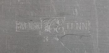 LOCKASK, tenn, 1940-tal, undertill märkt Svenskt Tenn.